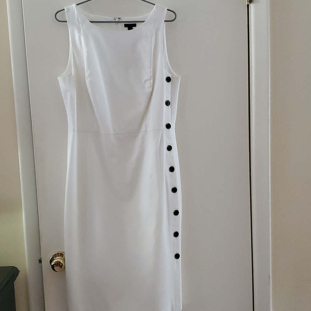 Ann Taylor white cotton blend dress
